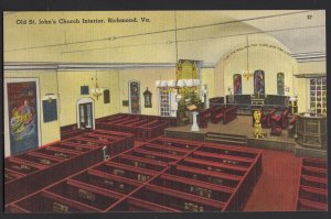 Virginia RICHMOND Old St. John's Church Interior Pub by Capitol News Linen