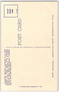 Vintage Linen Postcard Little Theatre Courtyard New Orleans LA