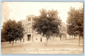 Jackson Minnesota MN Postcard RPPC Photo Public School Building 1918 Antique