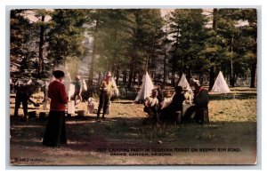 Camping Party Tusayan Forest Grand Canyon Arizona AZ Fred Harvey DB Postcard U14