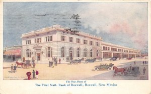 G96/ Roswell New Mexico Postcard 1914 First National Bank Building