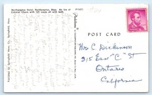 Northampton Hotel MASSACHUSETTS USA Postcard