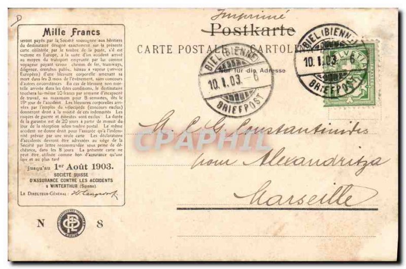 Old Postcard Morges Chateau Vufflens Insurance Company Winterthur Switzerland