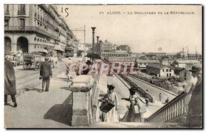 Algeria Algiers Old Postcard Boulevard of the Republic