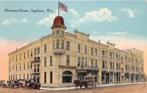 J40/ Appleton Wisconsin Postcard c1910 Sherman House Hotel Carriage 239