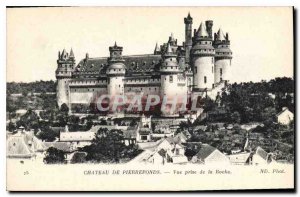 Old Postcard Chateau de Pierrefonds Roche taking view