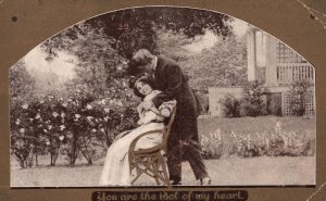 Vintage Postcard Lovers Couple Cuddles You Are The Idol Of My Heart Romance