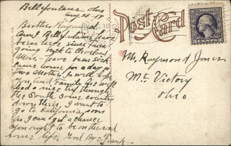 Augusta GA Albion Hotel 1918 Used Postcard