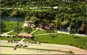 Vtg San Marcos Texas TX Aquarena and Spring Lake Aerial View 1950s Postcard