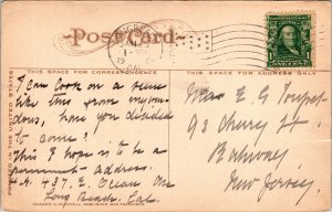 Postcard nautical Waves of the Pacific 1908 Long Beach CA