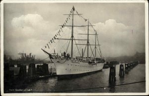 Schooner Ship Hein Godenwind German Luftpost Cancel Airmail Real Photo Postcard