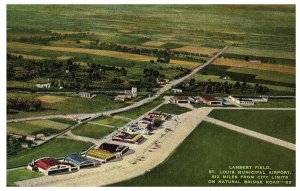 Lambert Field St Louis Municipal Airport Postcard Posted 1944