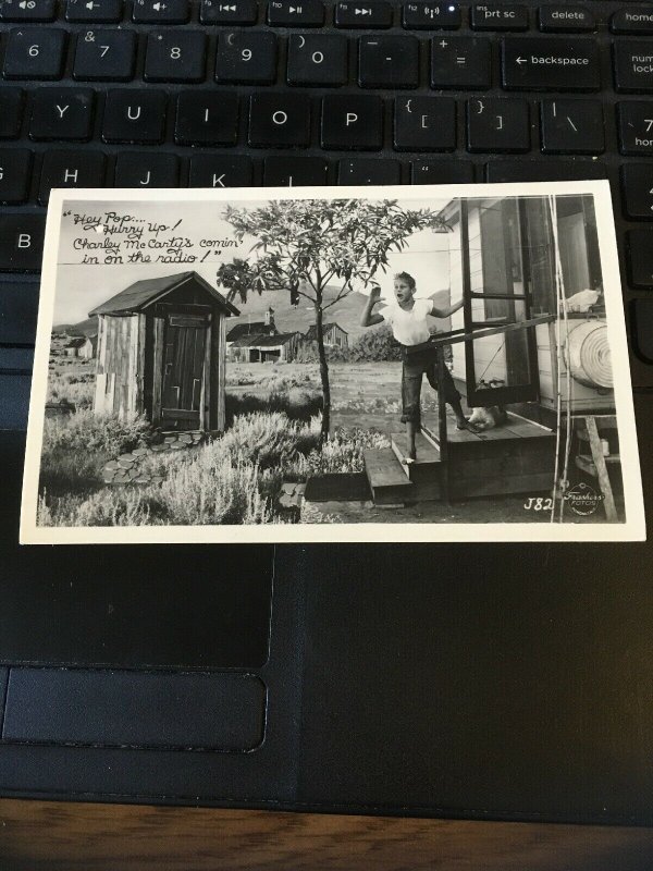 Antique Photo Postcard RPPC- Hey Pop Hurry Up! Charley McCarty's Comin in