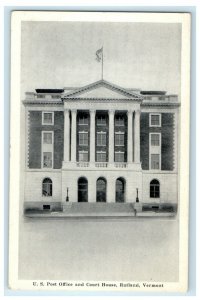 1910 US Post Office and Court House, Rutland, Vermont VT Unposted Postcard  