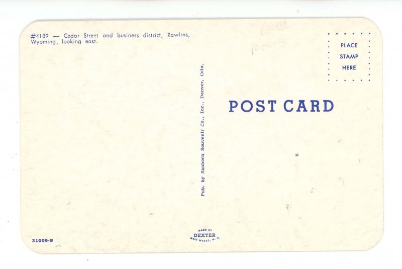 WY - Rawlins. Cedar Street looking East ca 1956