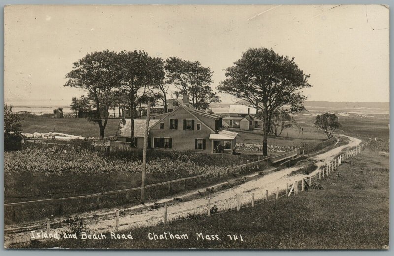 CHATHAM MA ISLAND & BEACH ROAD ANTIQUE REAL PHOTO POSTCARD RPPC