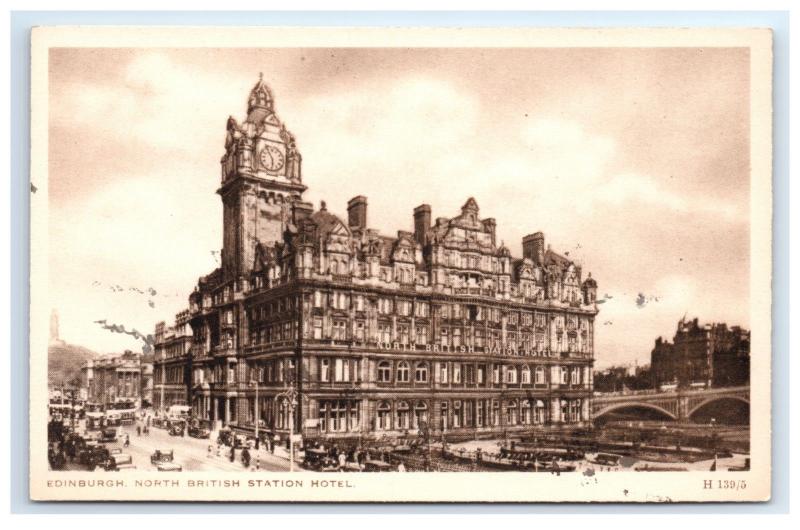 Postcard Edinburgh, North British Station Hotel, UK dated 1937 no stamp F8