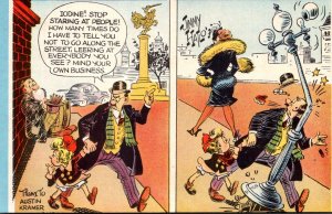 Mutoscope Card Humour Comics King Features Man Walking Daughter