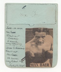 Max Baer Boxer & Preston FC FA Cup 1933 MULTI 2x Old Autograph Page