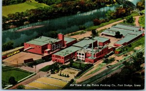 1940s Aerial View Tobin Packing Co. Fort Dodge IA Postcard