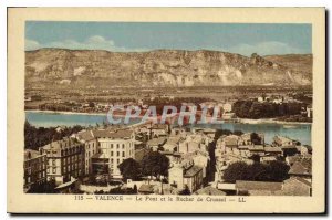 Old Postcard Valencia Bridge and the Rock of Crussol