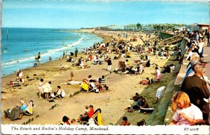 Beach Butlins Holiday Camp Minehead Beach Unposted Bamforth Postcard 