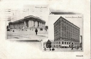 Federal and Traction & Terminal Buildings, Indianapolis IN c1908 Postcard B74