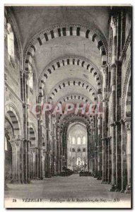 Postcard Old Vezelay Basilica Madeleine Nef