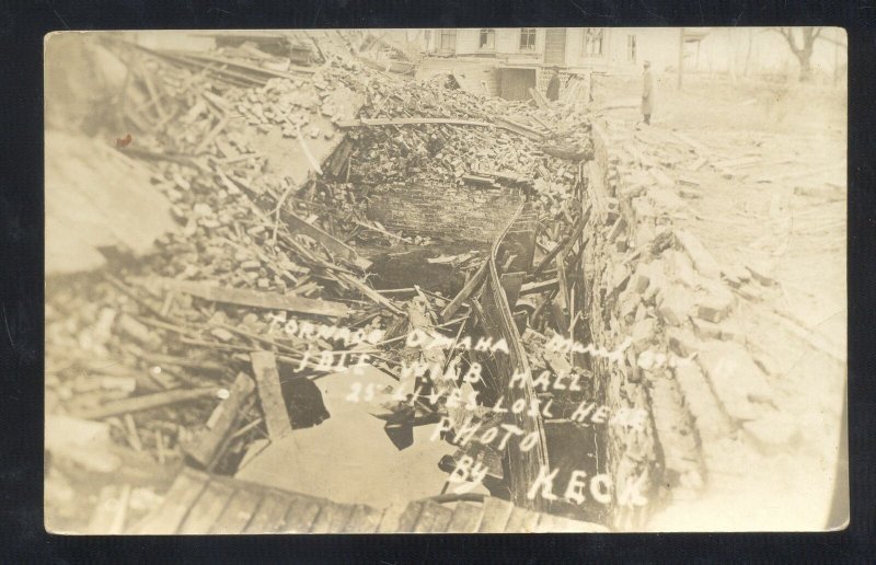 RPPC OMAHA NEBRASKA 1913 TORNADO RUINS DOWNTOWN REAL PHOTO POSTCARD