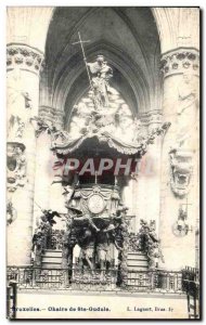 Old Postcard Brussels Chair De Ste Gudule