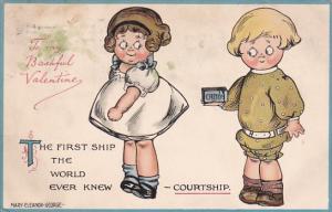 Valentine's Day Young Couple The First Courtship 1911