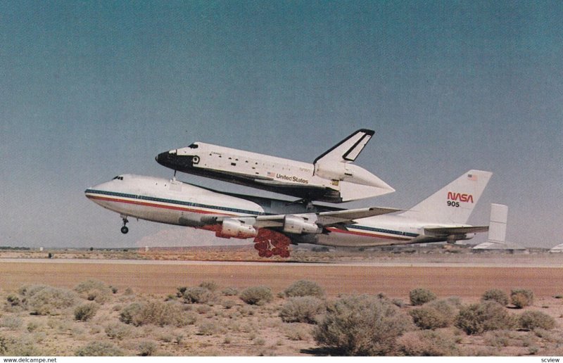 Space Shuttle Orbiter Columbia Riding Modified 747 Jet, 1950-1960s