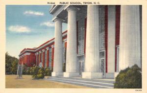 TRYON, NC  North Carolina          PUBLIC SCHOOL      c1940's Linen Postcard