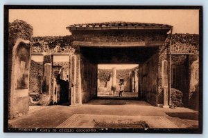 Pompei Campania Italy Postcard House of Cecilio Giocondo c1910 Antique