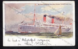 UC285 - Union Castle Liner - Saxon - postcard
