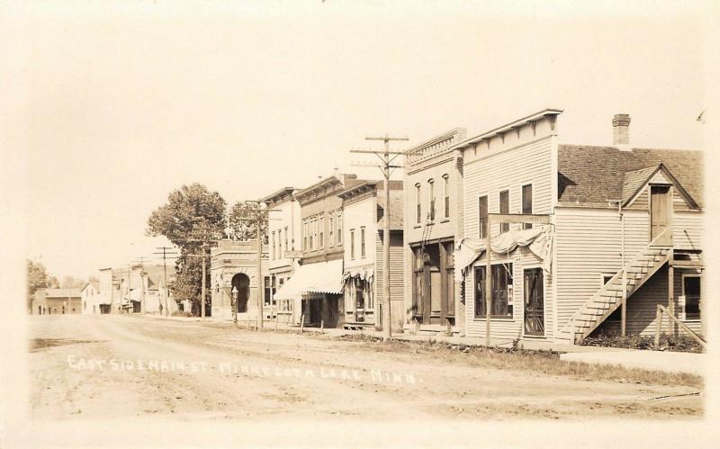 Minnesota Lake MN~East Side Main Street~Photographer~Meat Market~c1912 RPPC 