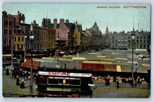 Nottingham Nottinghamshire England Postcard Market Square c1910 Antique
