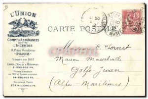 Old Postcard insurance Paris Place Vendome L & # 39Union Fire