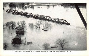 Goffstown New Hampshire NH Flood Disaster Birdseye View c1940s Postcard