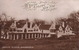 Happy New Year Greetings Groote Schuur Rondebosch Africa Real Photo Postcard