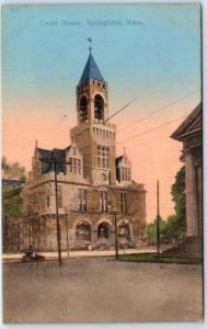 SPRINGFIELD, Massachusetts MA  Hand Colored  COURT HOUSE  1910   Postcard