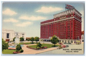 c1940 Hotel Jefferson & Restaurant Building Fountain Park Dallas Texas Postcard