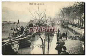 Old Postcard Crue Of the Seine Paris Barges Boats