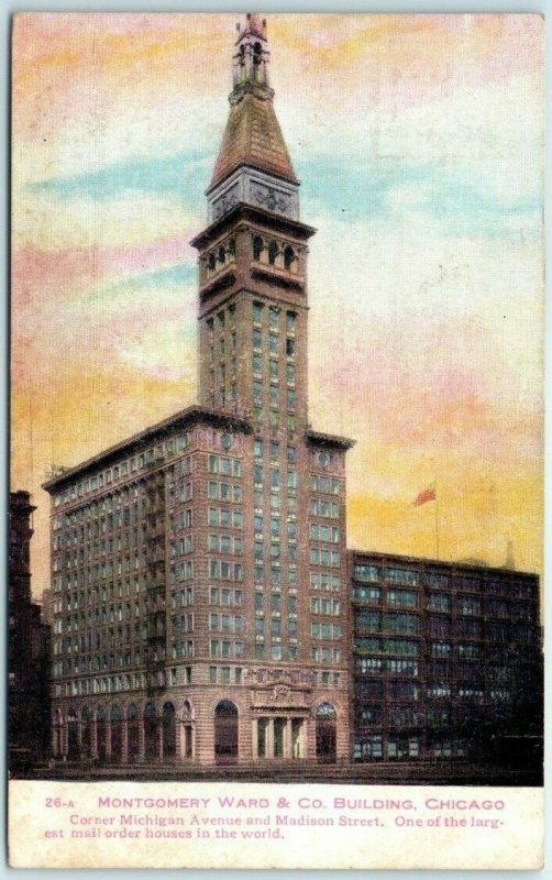 Postcard - Montgomery Ward & Company Building - Chicago, Illinois