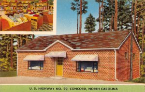 Concord North Carolina The Towel Shop, Multi-View Chrome Vintage Postcard U7138