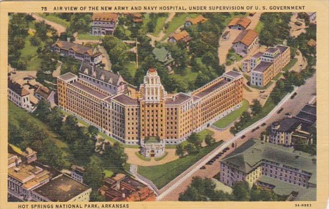 Arkansas Hot Springs Aerial View Of New Army and Navy Hospital Curteich