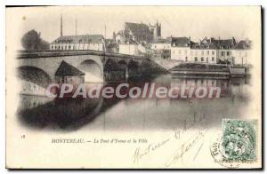 Old Postcard Montereau the Yonne bridge and the City