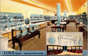 Vtg 1940s Linz Jewelers Jewelry China Store Dallas Texas TX Advertising Postcard