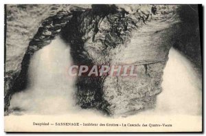Old Postcard Cave Caves Interior Sassenage caves Waterfall of Four Winds