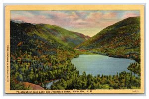 Echo Lake  Franconia Notch New Hampshire NH UNP Linen Postcard J19